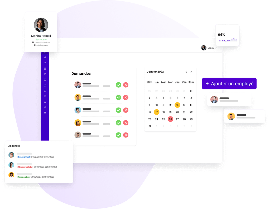 Talenteo RH is designed for HR managers and/or company directors who want to optimize their company's HR management and spend less time on administrative tasks.